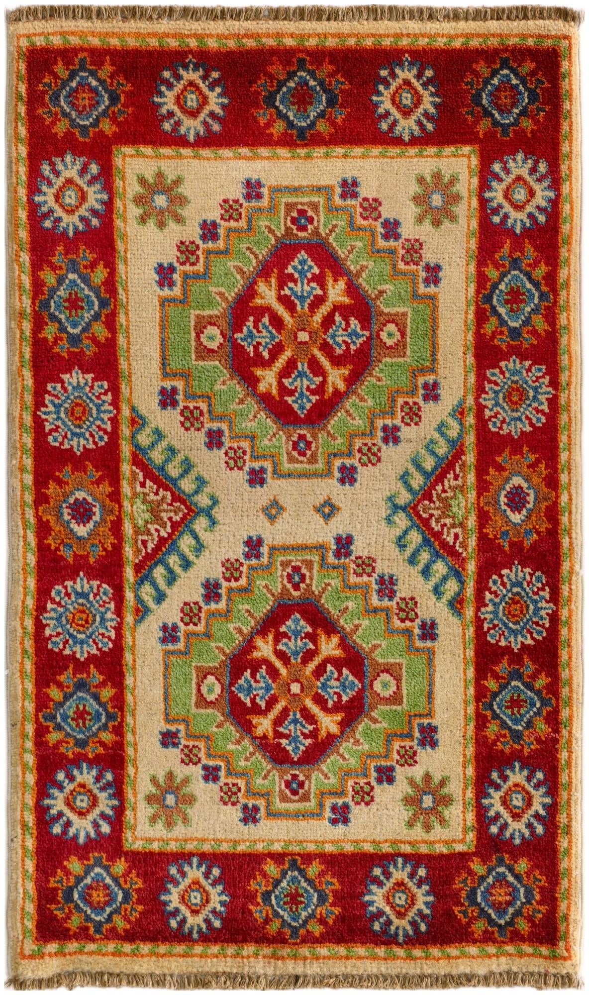 2' x 3' 4 Hand Knotted Kazak Rug