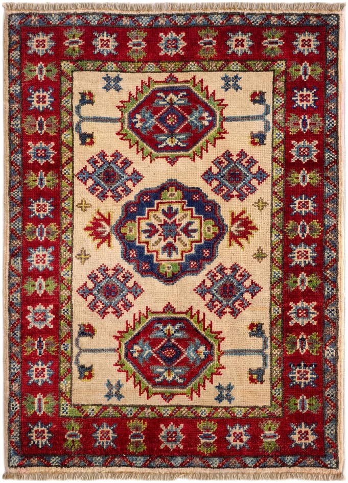 Detail image of 65cm x 90cm anudado a mano Kazak Alfombra