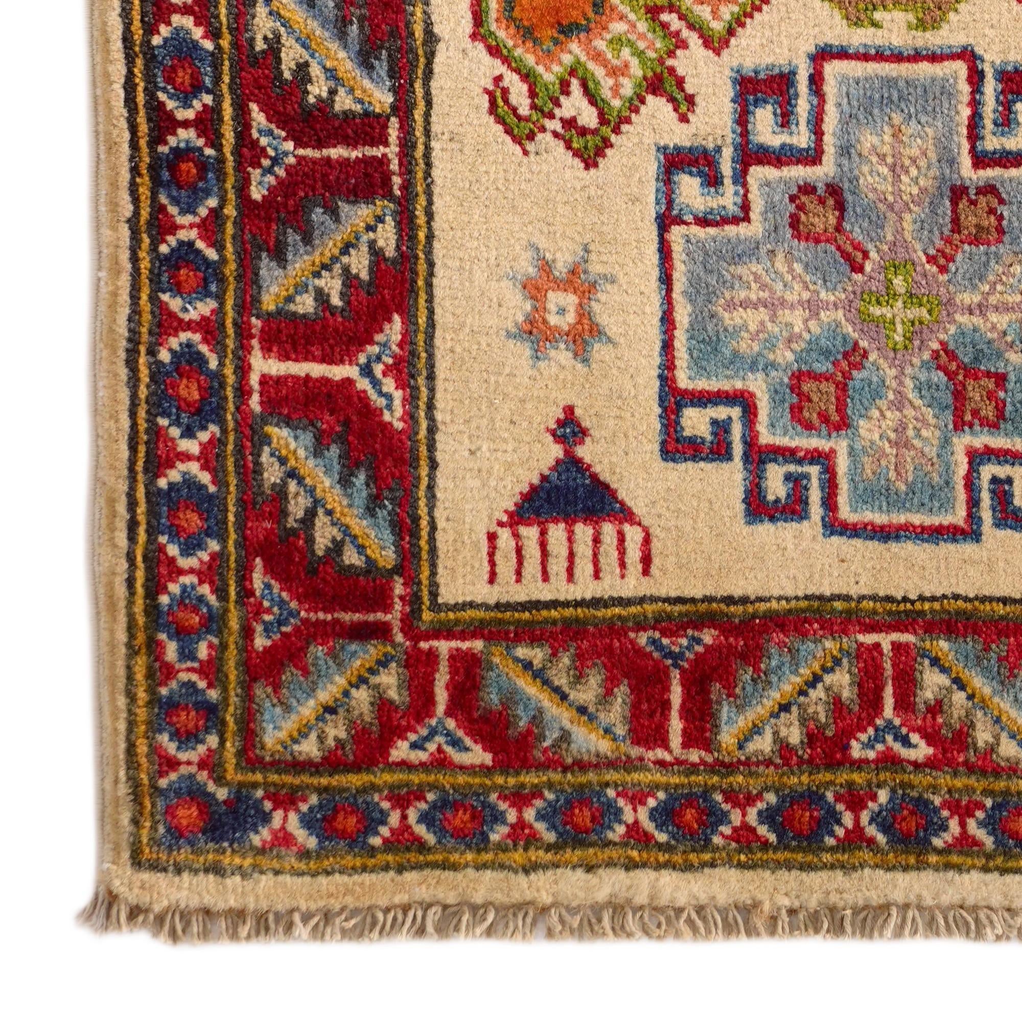 2' x 2' 11 Hand Knotted Kazak Rug