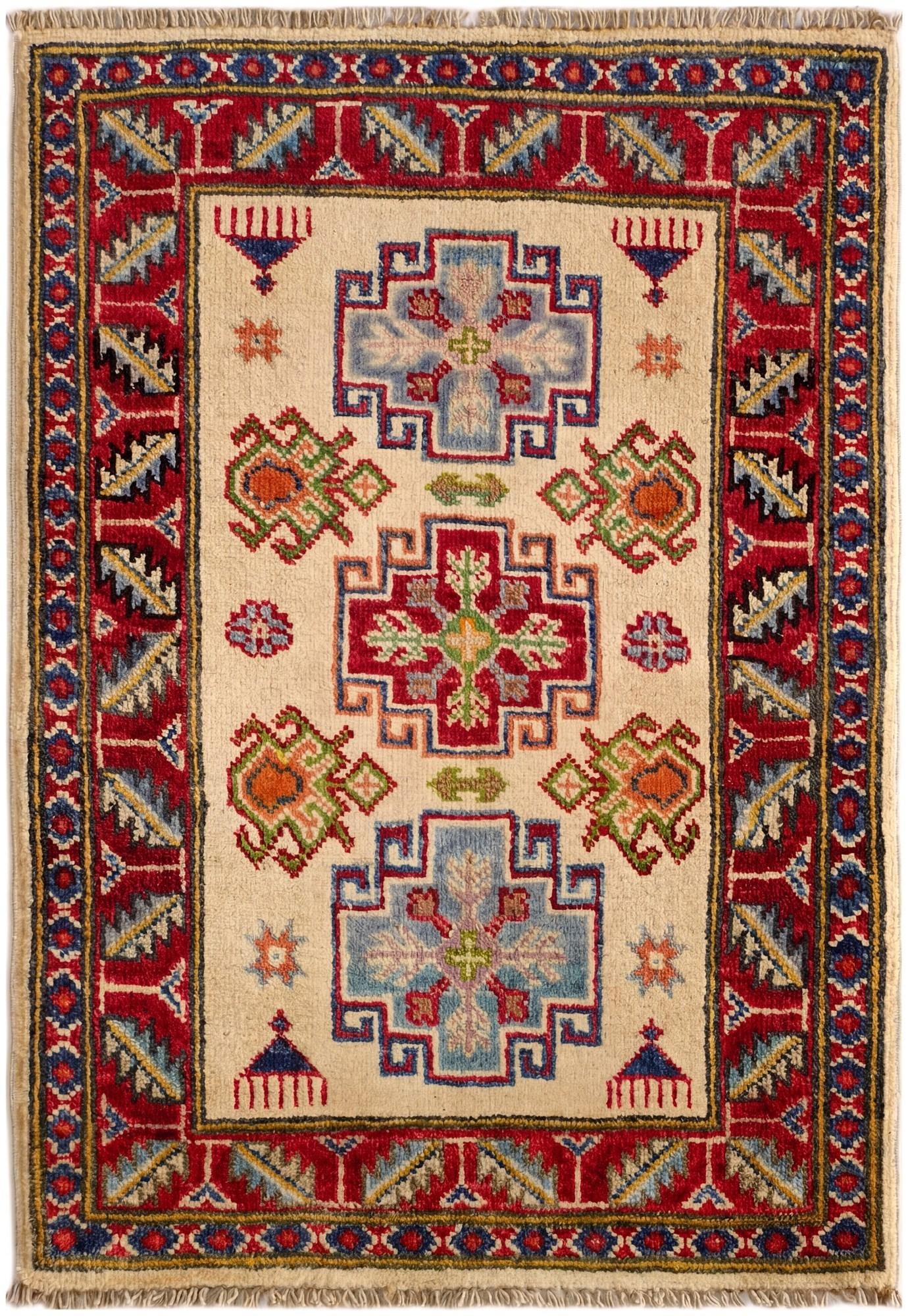 2' x 2' 11 Hand Knotted Kazak Rug