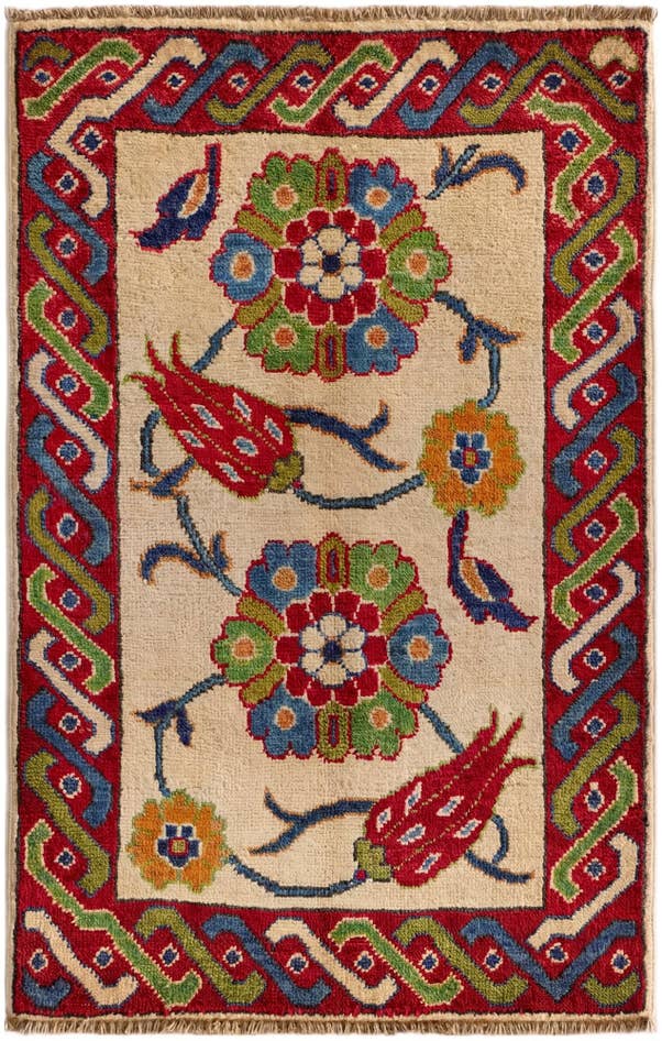 Detail image of 2' 1 x 3' 2 Hand Knotted Kazak Rug