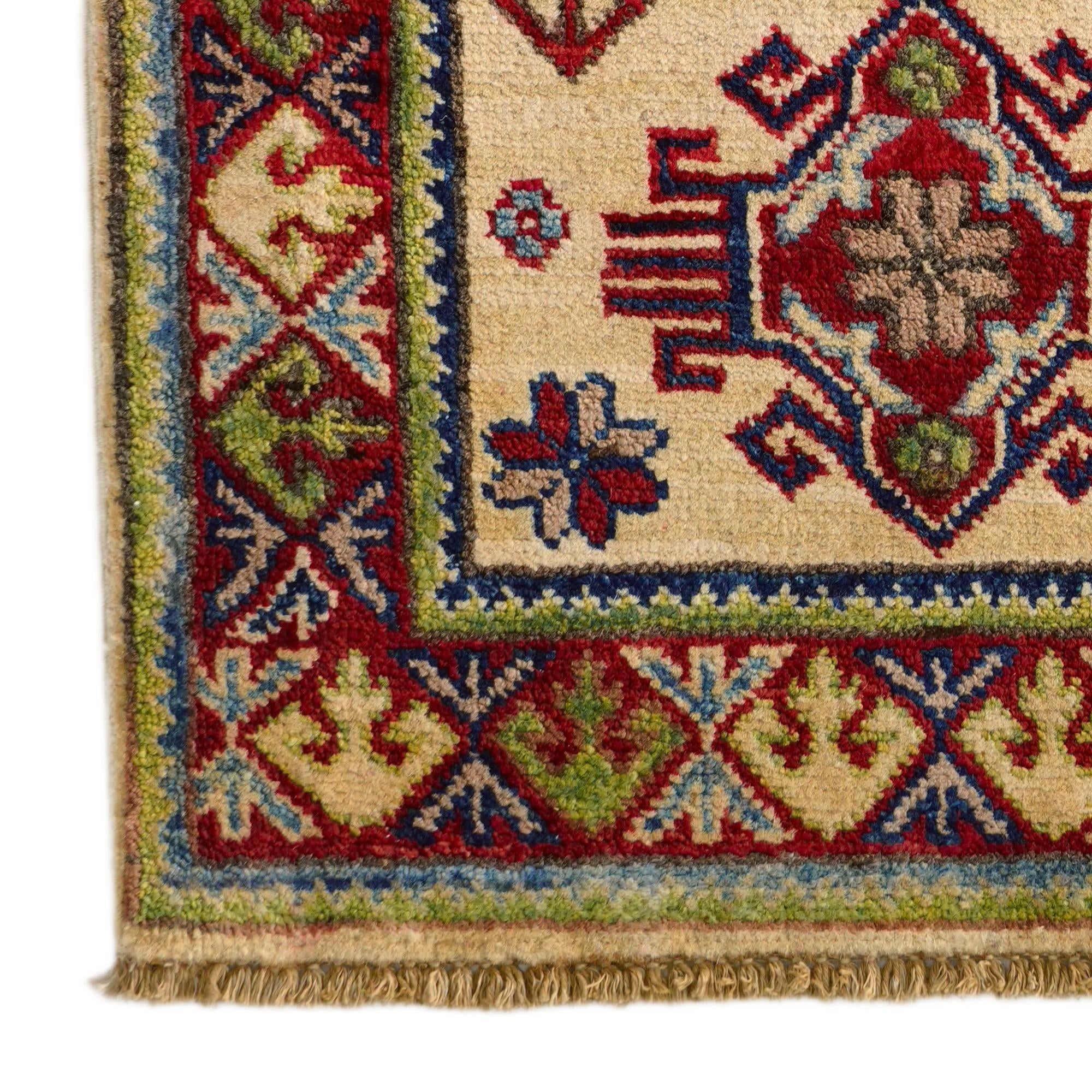 1' 11 x 2' 11 Hand Knotted Kazak Rug