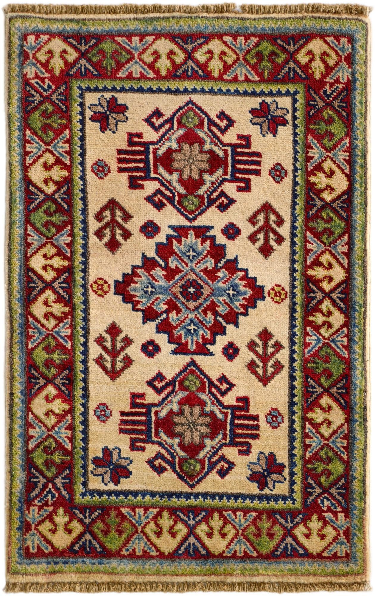 1' 11 x 2' 11 Hand Knotted Kazak Rug