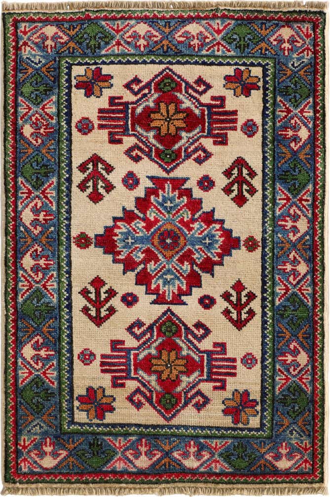 2' x 3' 1 Hand Knotted Kazak Rug