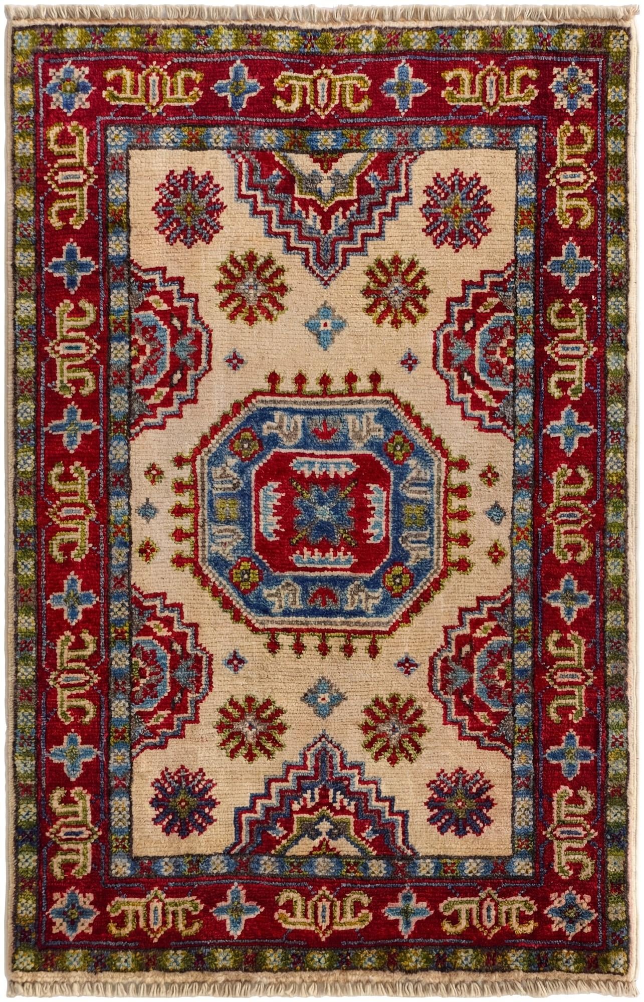 2' x 3' 1 Hand Knotted Kazak Rug