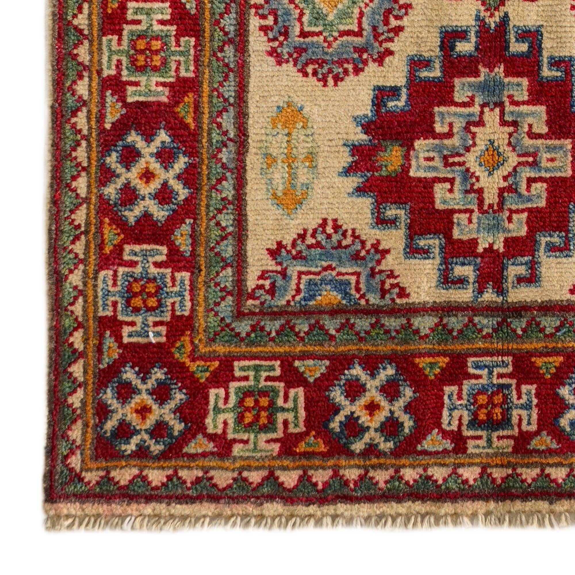 2' x 3' 1 Hand Knotted Kazak Rug