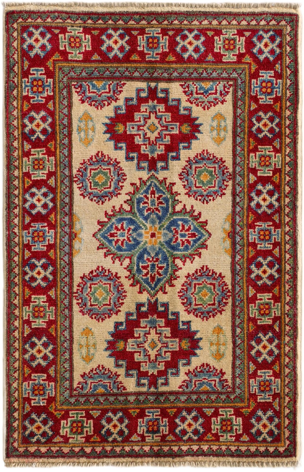2' x 3' 1 Hand Knotted Kazak Rug