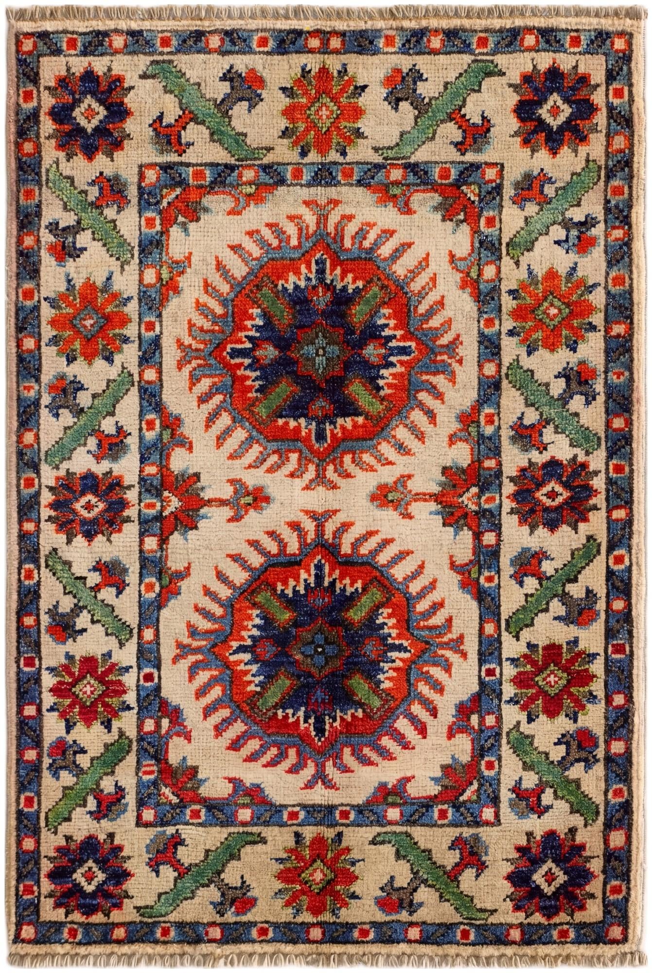 2' x 3' Hand Knotted Kazak Rug