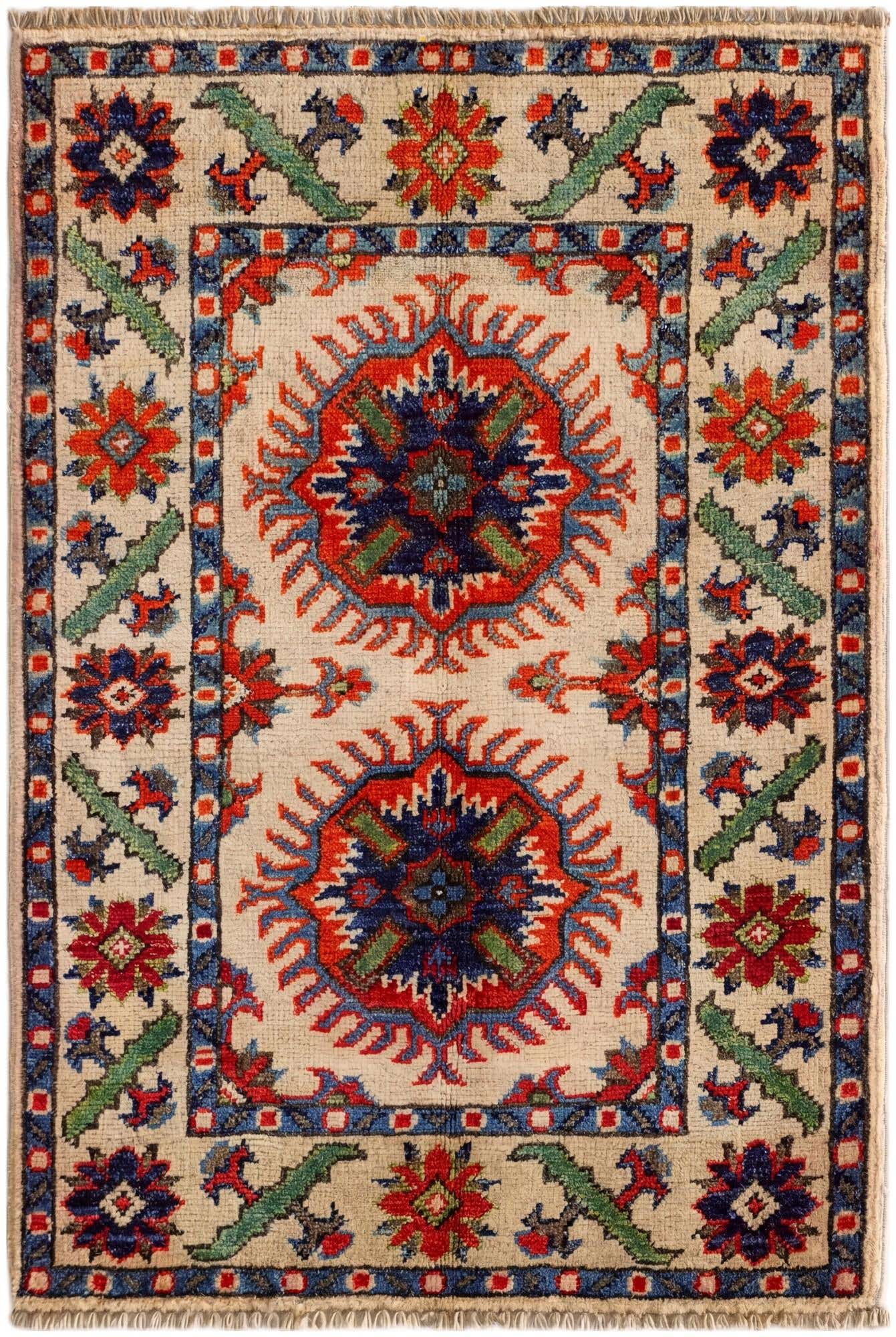 2' x 3' Hand Knotted Kazak Rug
