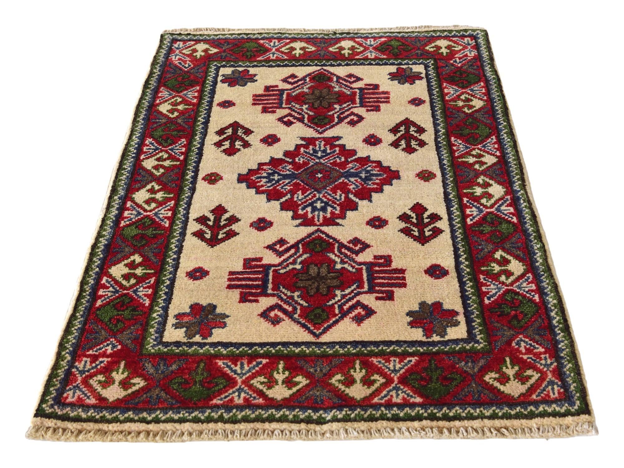 2' x 3' Hand Knotted Kazak Rug