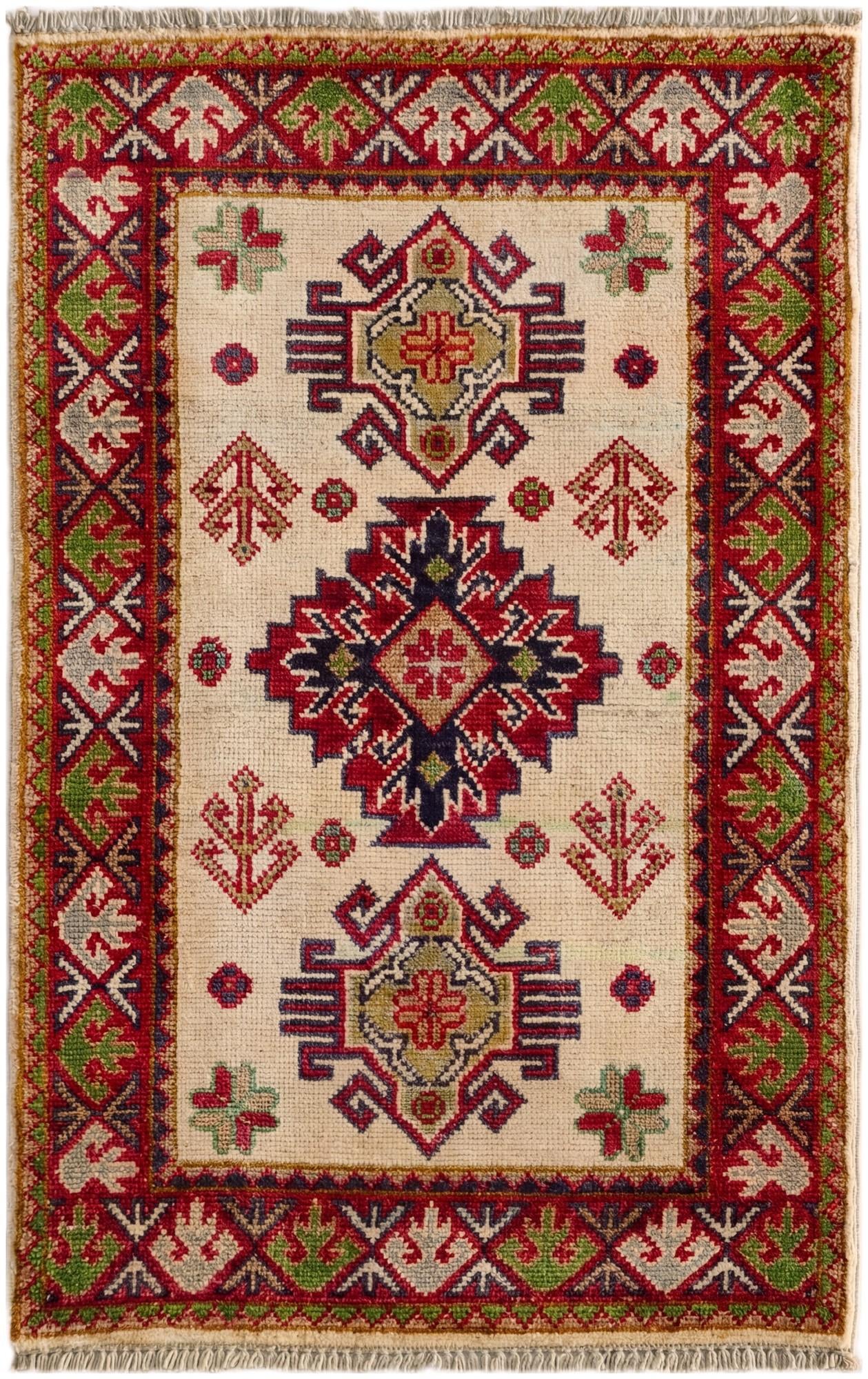 2' x 3' 1 Hand Knotted Kazak Rug