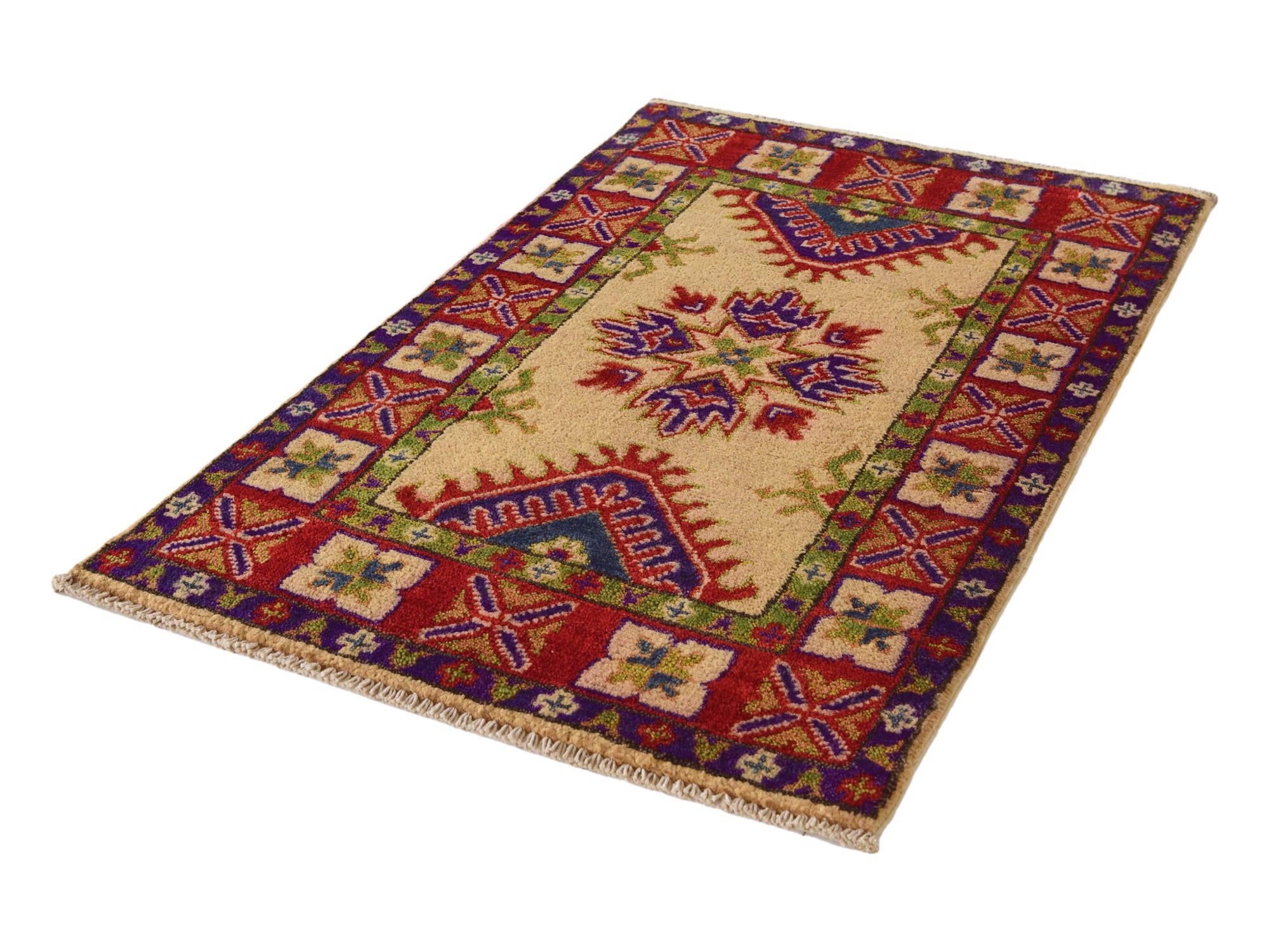 2' x 3' 1 Hand Knotted Kazak Rug