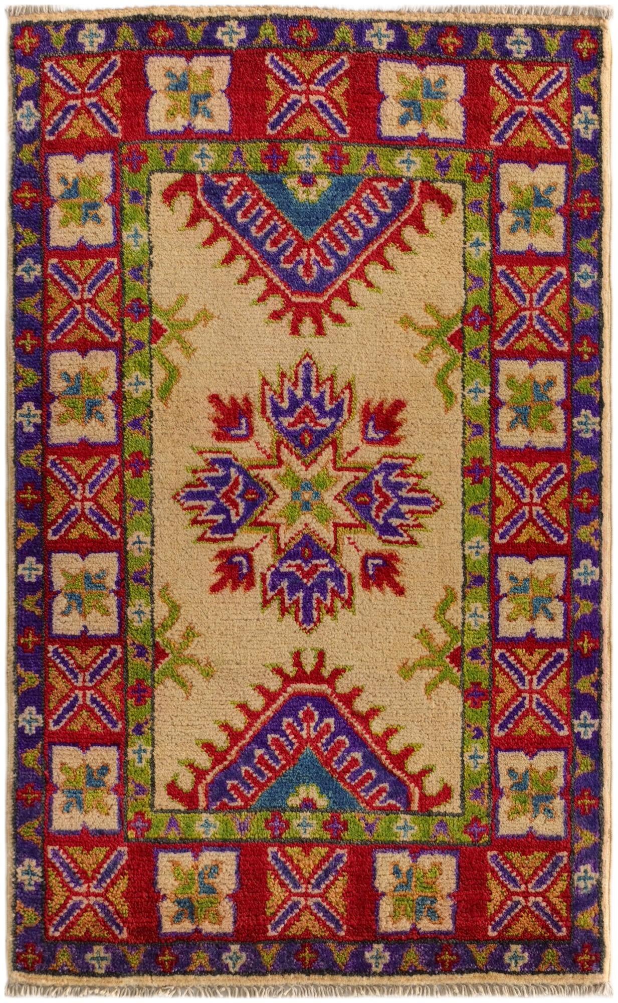 2' x 3' 1 Hand Knotted Kazak Rug