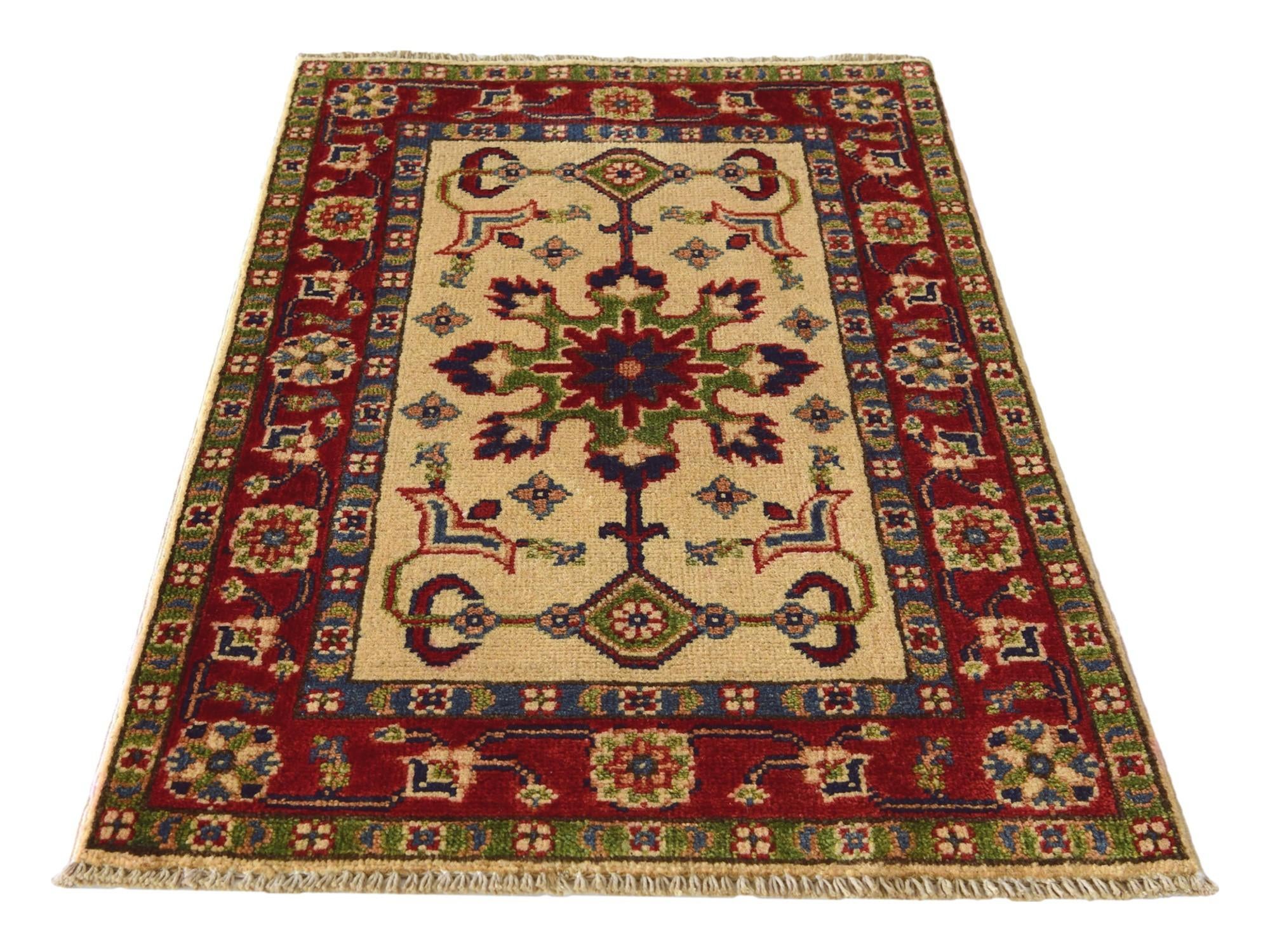 1' 11 x 3' 1 Hand Knotted Kazak Rug