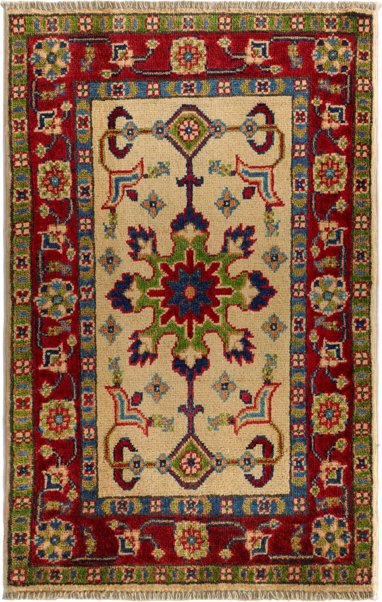 1' 11 x 3' 1 Hand Knotted Kazak Rug