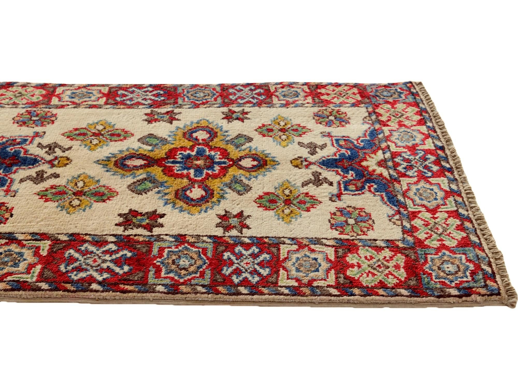 1' 11 x 3' Hand Knotted Kazak Rug