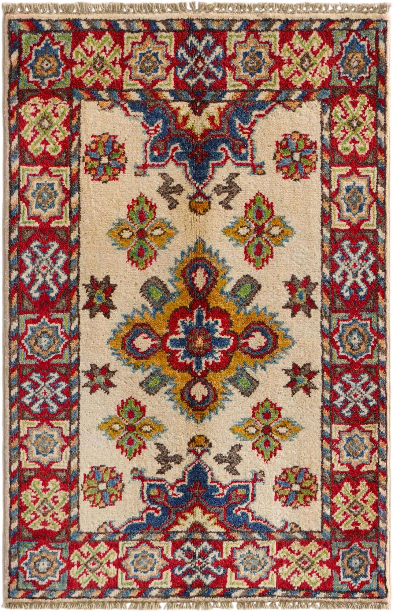 1' 11 x 3' Hand Knotted Kazak Rug