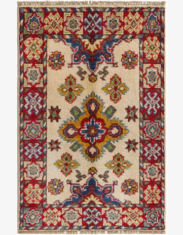 1' 11 x 3' Hand Knotted Kazak Rug