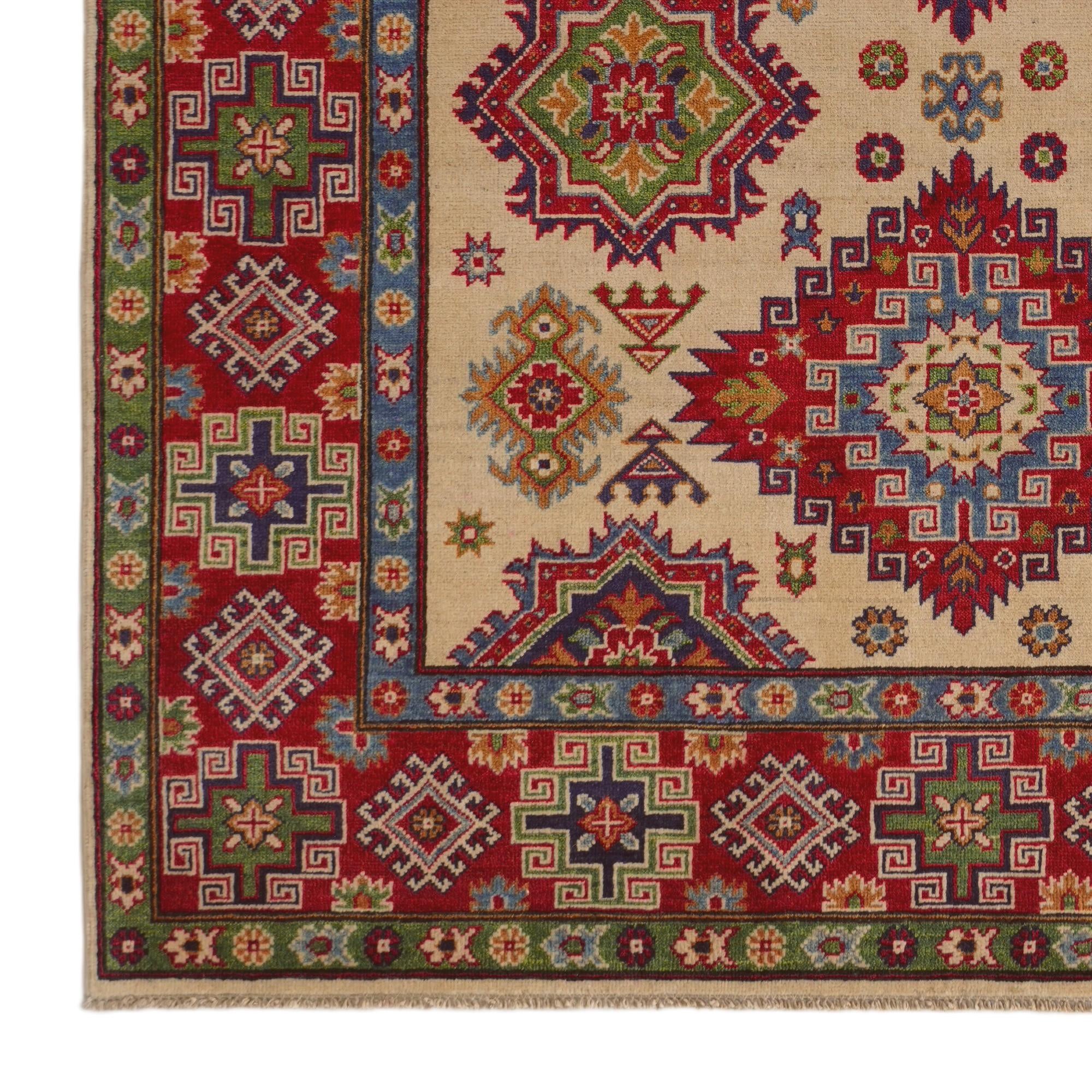 5' 9 x 8' 1 Hand Knotted Kazak Rug