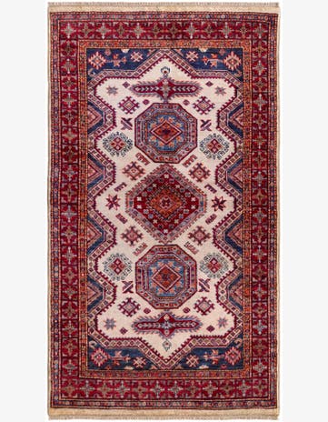 3' 3 x 5' 8 Hand Knotted Kazak Rug