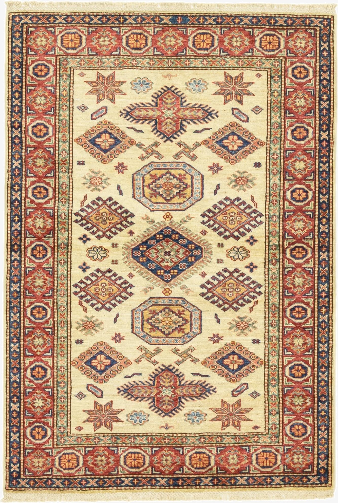 3' 5 x 5'  Hand Knotted Kazak Oriental Rug