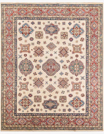 8' x 9' 8 Hand Knotted Kazak Rug