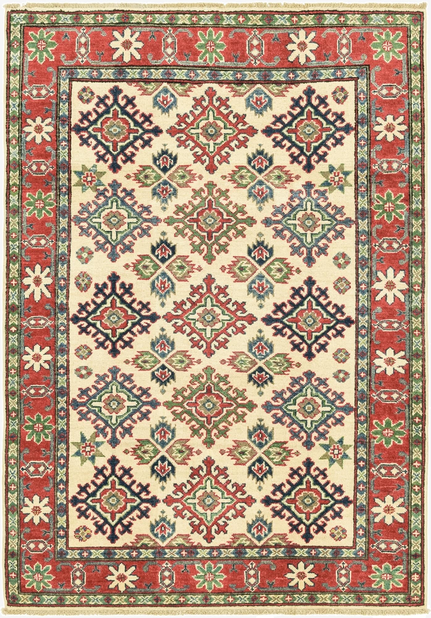 3' 10 x 5' 8  Hand Knotted Kazak Rug