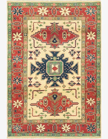 4' x 6' Hand Knotted Kazak Rug