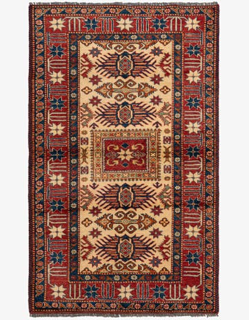 3' 4 x 5' 5 Hand Knotted Kazak Wool Rug