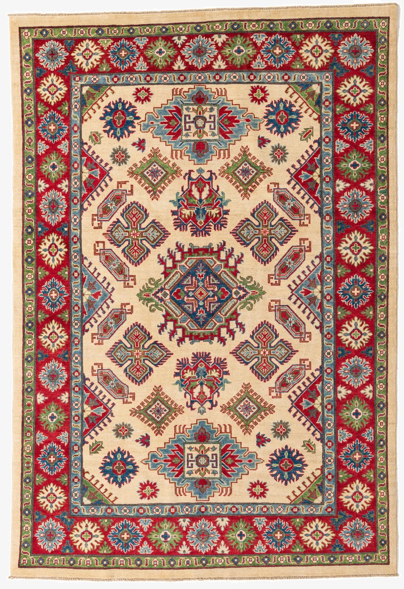 6' 6 x 9' 7  Hand Knotted Kazak Rug