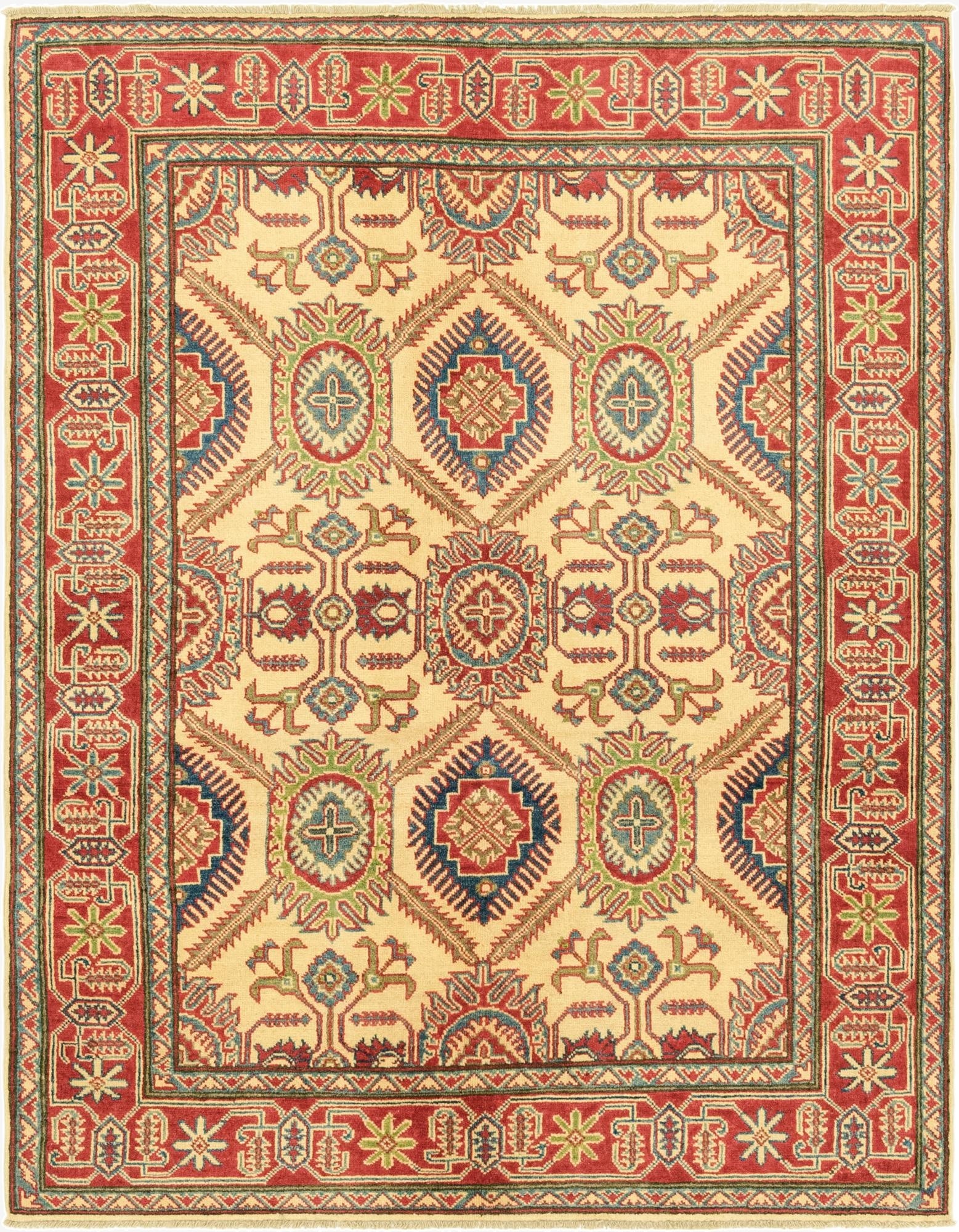 5' x 6' 7  Hand Knotted Kazak Rug