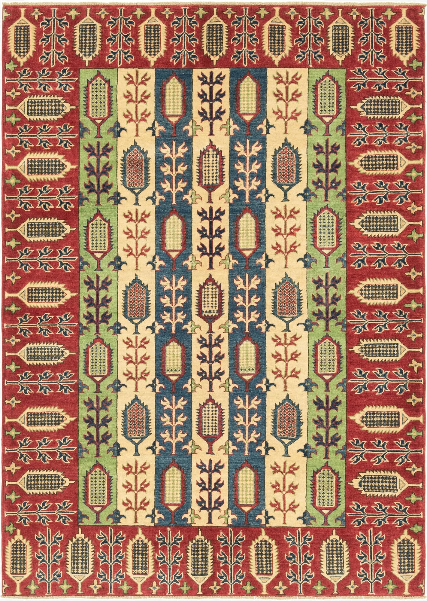 5' 6 x 8'  Hand Knotted Kazak Rug