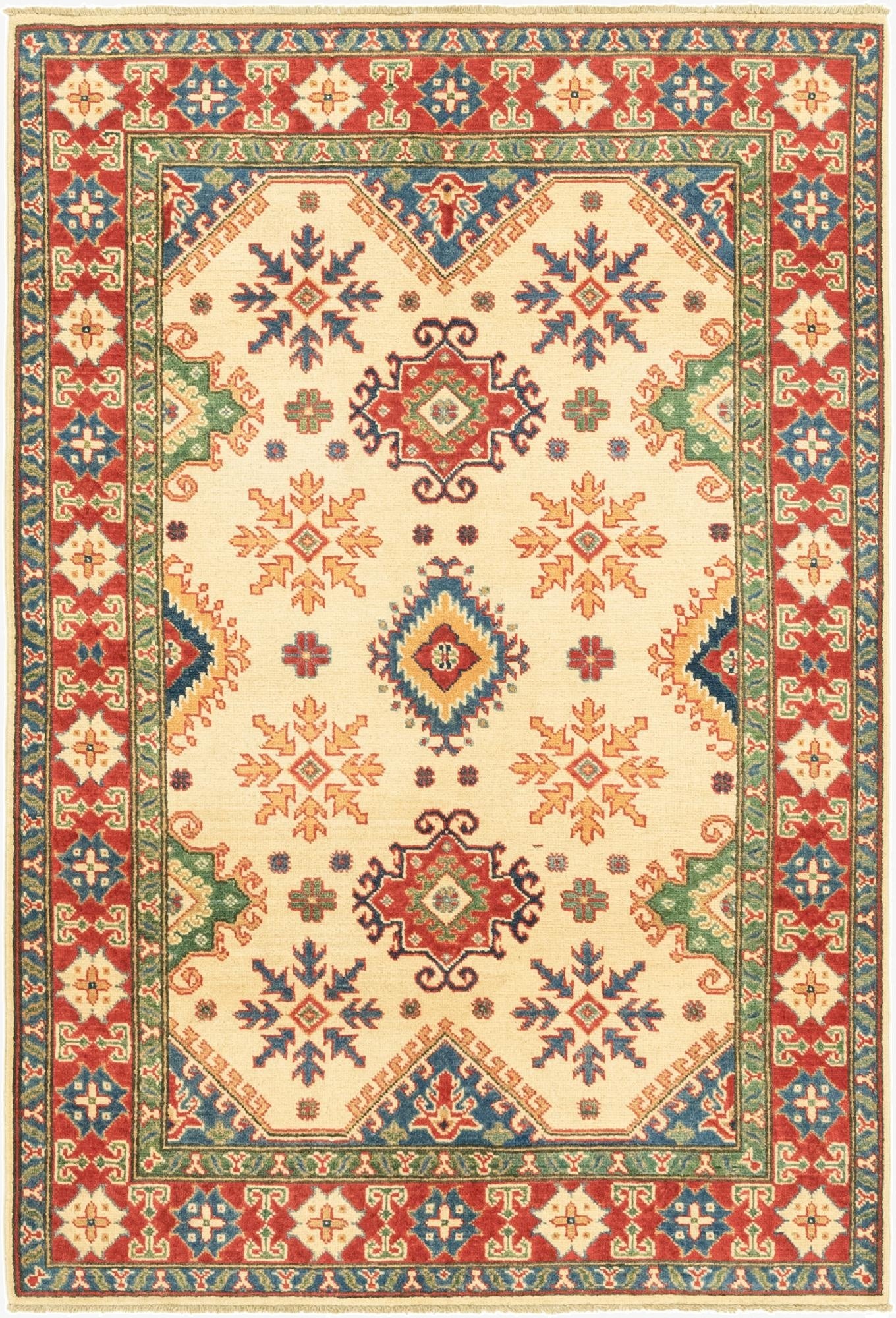 4' 1 x 6'  Hand Knotted Kazak Rug