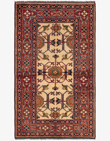 3' x 4' 11 Hand Knotted Kazak Wool Rug