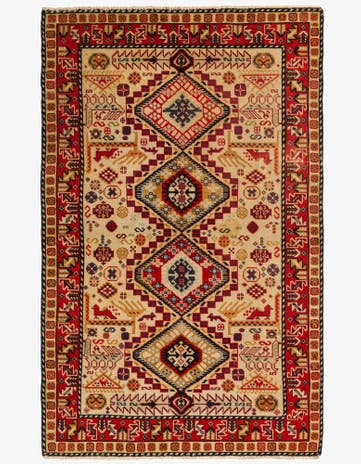 5' x 8' Hand Knotted Kazak Wool Rug