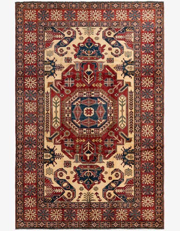7' 1 x 10' 10 Hand Knotted Kazak Wool Rug