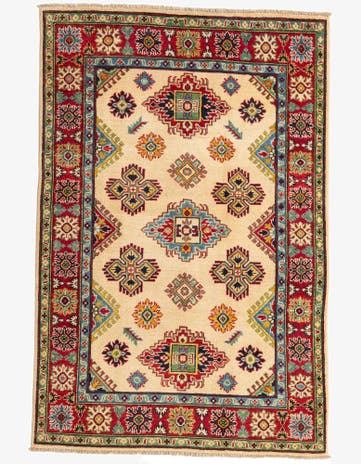 4' x 6' 1 Hand Knotted Kazak Rug