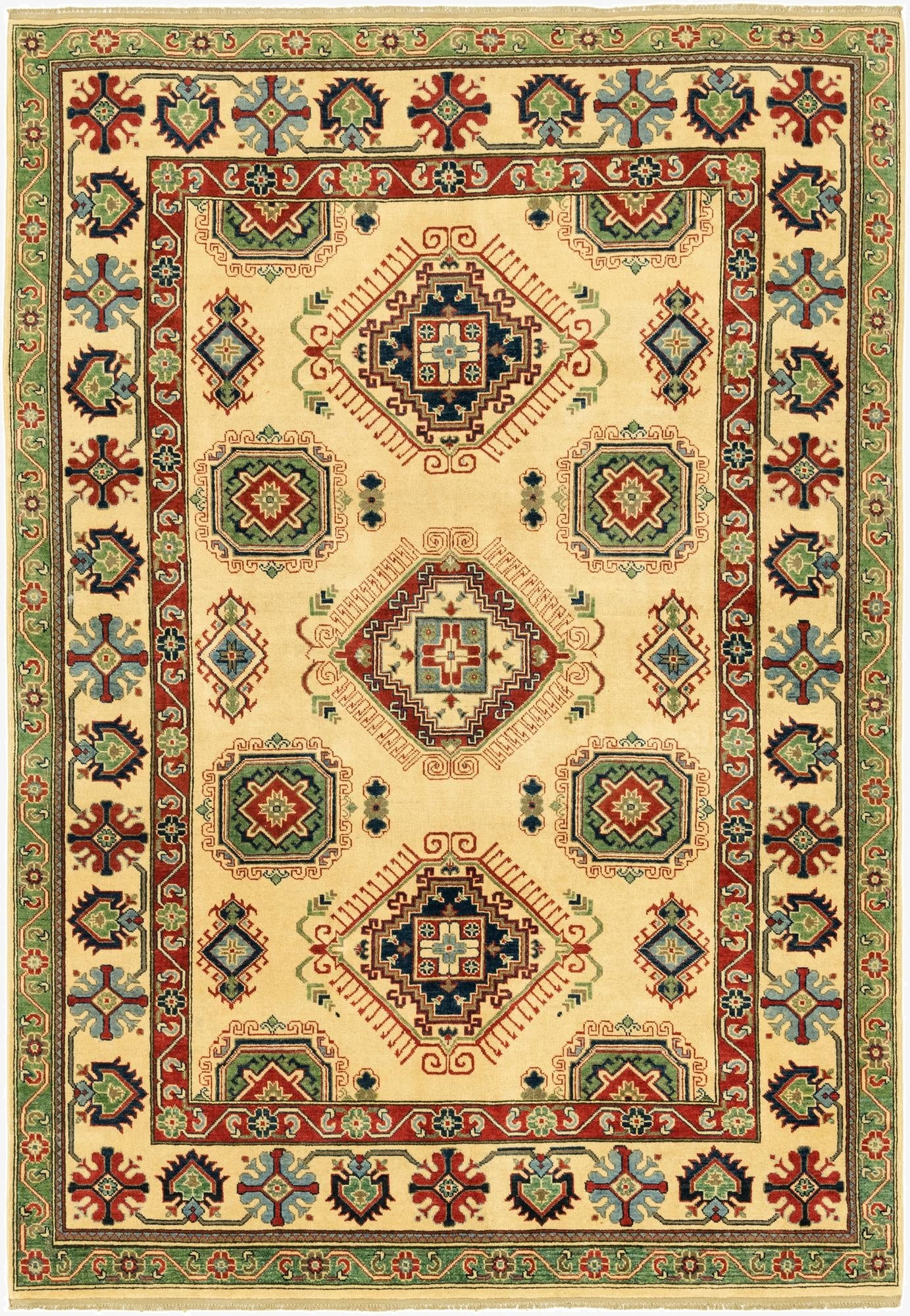 6' 8 x 9' 6  Hand Knotted Kazak Rug