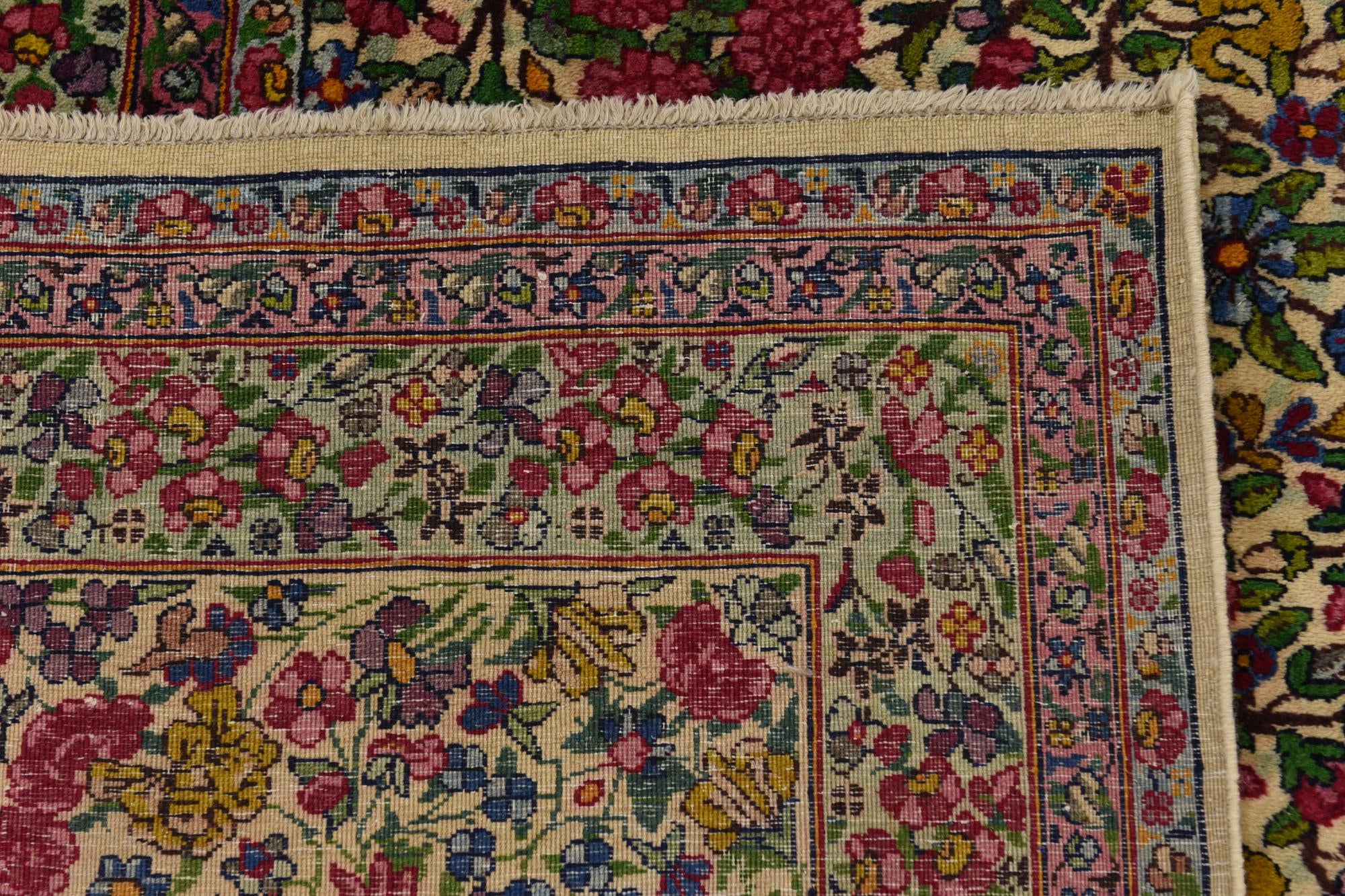 10' 9 x 15' 3 Hand Knotted Kerman Persian Wool Rug