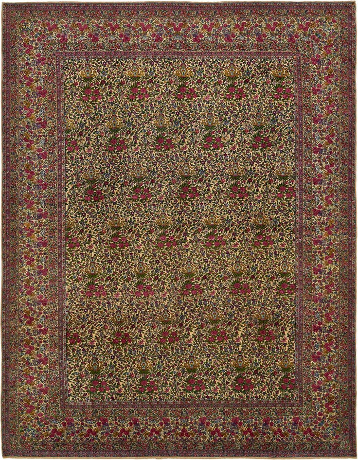 Detail image of 10' 9 x 15' 3 Hand Knotted Kerman Persian Wool Rug