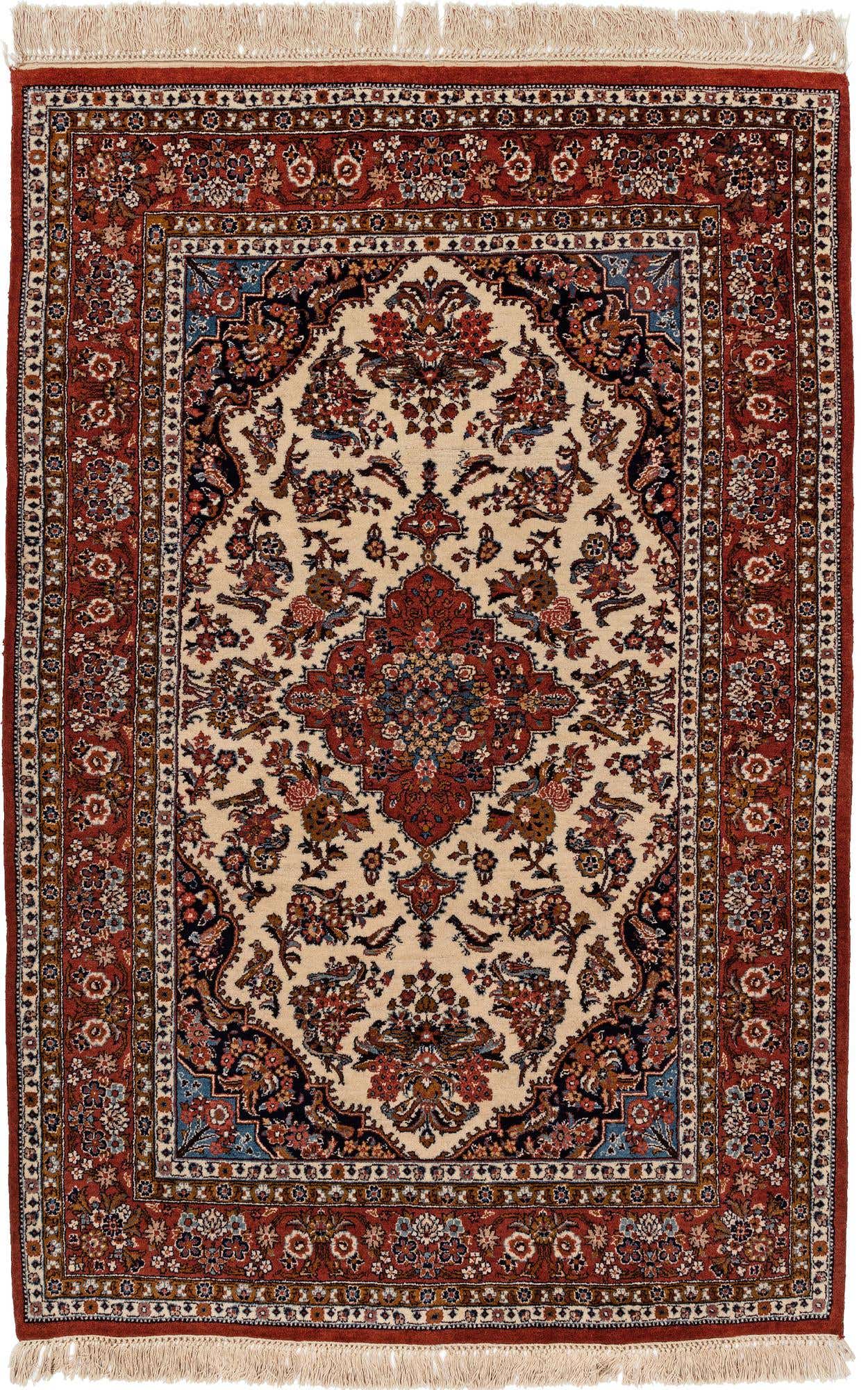 4' 3 x 6' 5 Hand Knotted Kerman Oriental Wool Rug