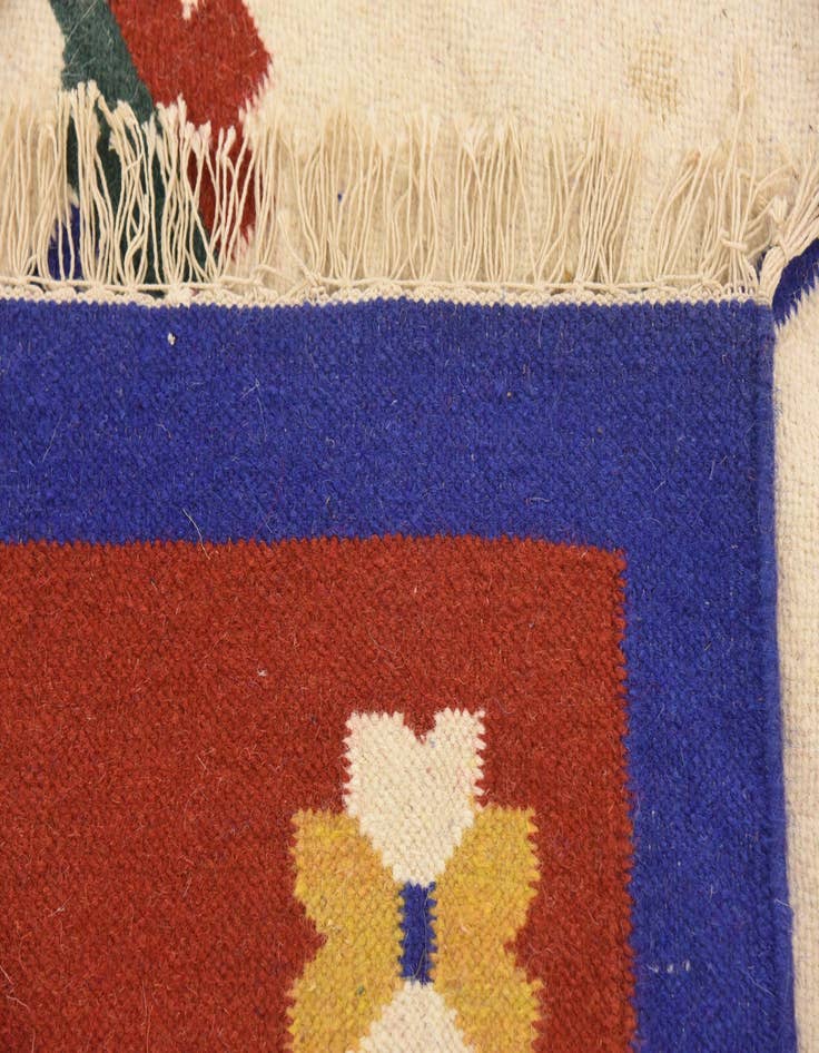 Detail image of 6' 6 x 8' 1 Hand Woven Kilim Dhurrie Wool Rug