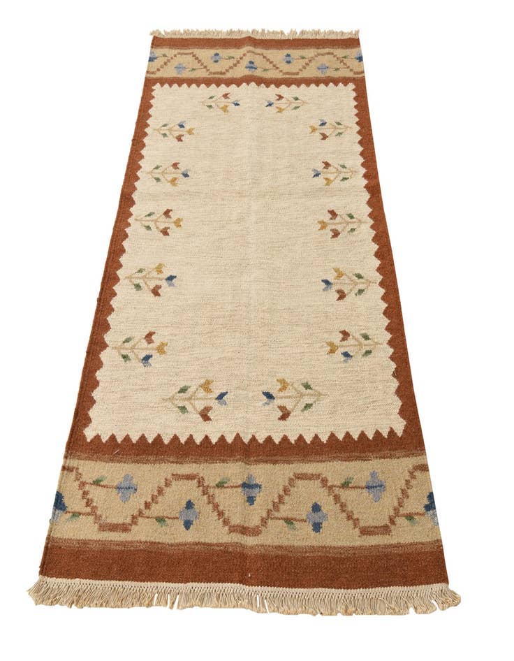 Detail image of 4' x 6'  Hand Woven Kilim Dhurrie Wool Rug