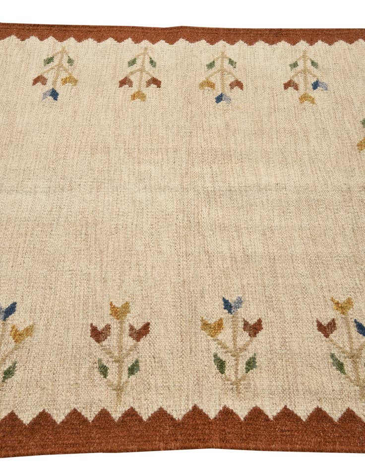 Detail image of 4' x 6'  Hand Woven Kilim Dhurrie Wool Rug