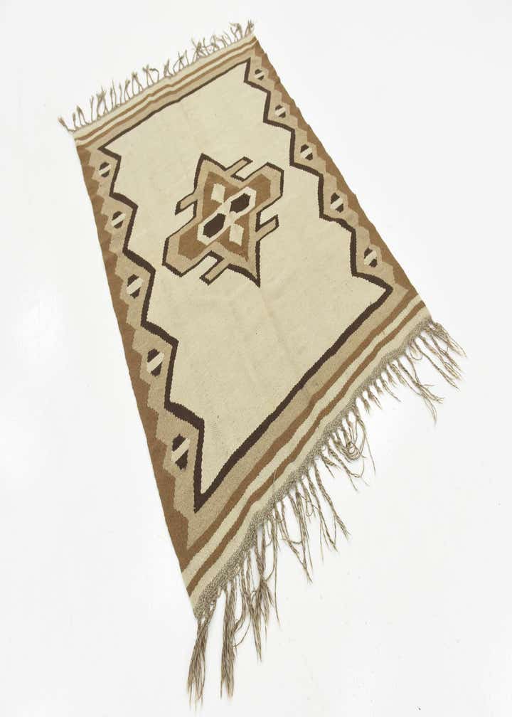 4' 7 x 6' 3 Hand Woven Kilim Fars Wool Rug