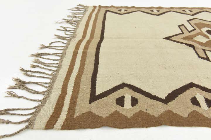 4' 7 x 6' 3 Hand Woven Kilim Fars Wool Rug