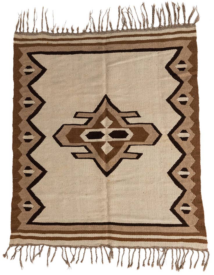 Detail image of 4' 7 x 6' 3 Hand Woven Kilim Fars Wool Rug