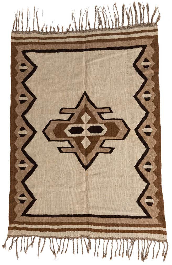 4' 7 x 6' 3 Hand Woven Kilim Fars Wool Rug