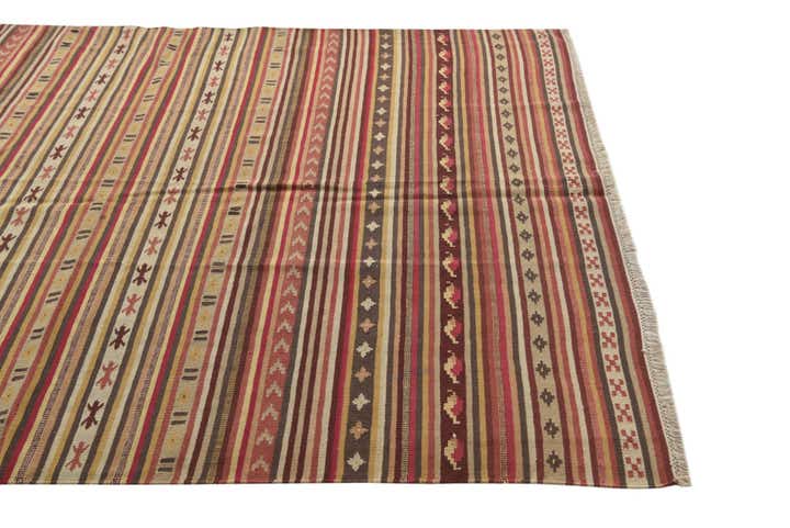 5' 7 x 7' 8 Hand Woven Kilim Fars Wool Rug