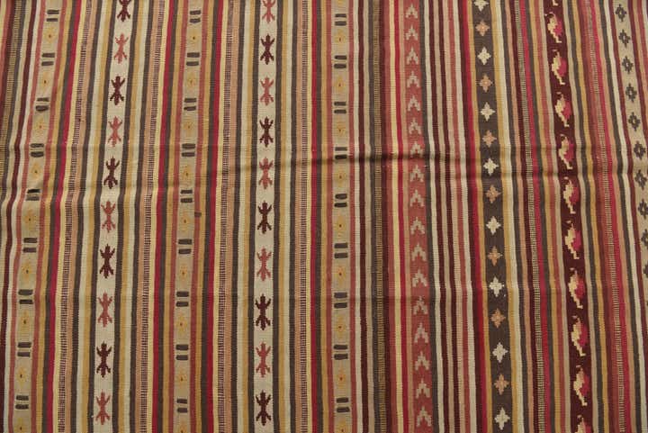 5' 7 x 7' 8 Hand Woven Kilim Fars Wool Rug